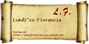 Lukács Florencia névjegykártya