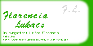 florencia lukacs business card